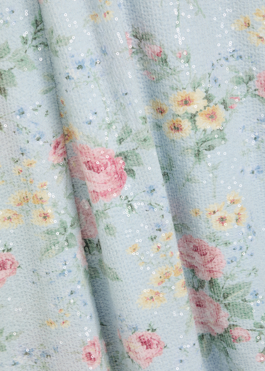 Needle & Thread Pompadour Garden Floral-print Tulle Gown Light Blue