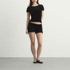 Peachy Den Women's The Chloe Micro Shorts in Onyx