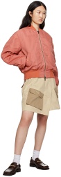 Martine Rose Beige Wrap Midi Skirt