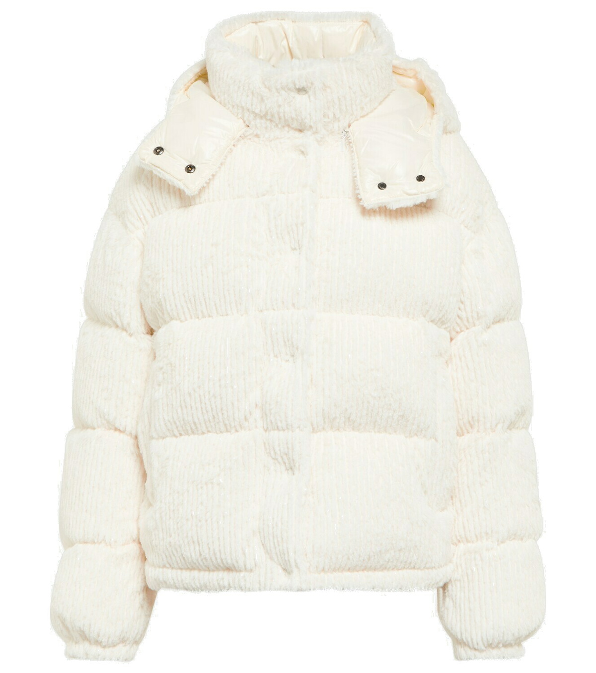 Moncler Grenoble Caleu Corduroy Puffer Jacket with Shearling