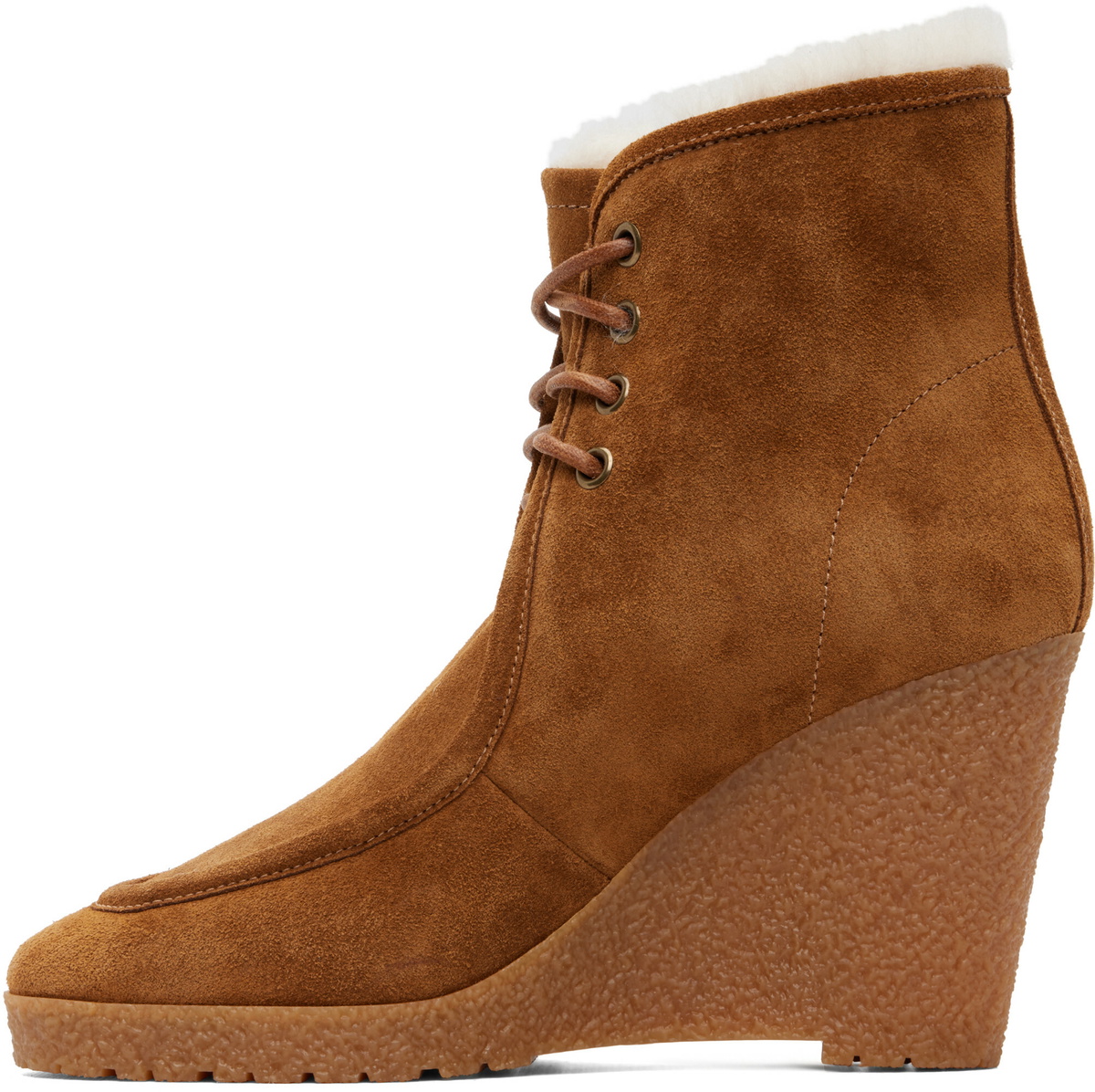 Isabel Marant Tan Cylia Shearling Wedge Boots