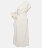 Marmar Halim Caped one-shoulder silk crêpe cocktail dress