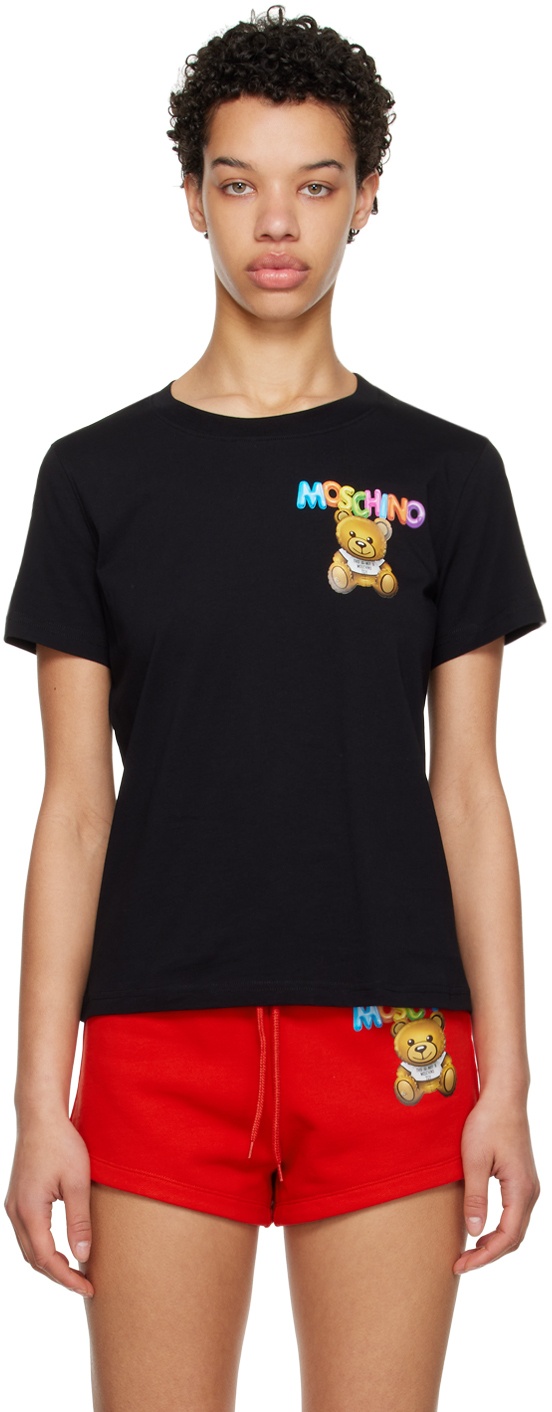Moschino Black Little Inflatable Teddy Bear T-Shirt Moschino