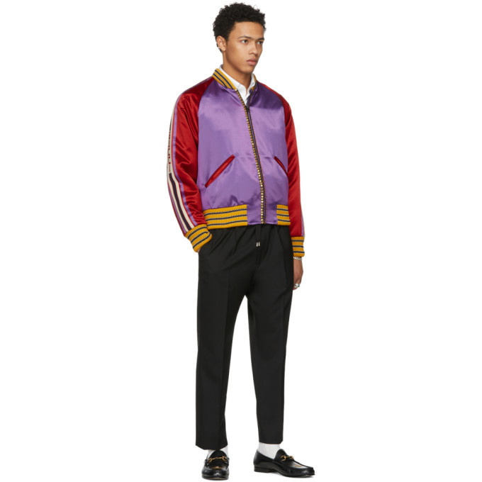 Gucci Purple Blind For Love Tiger Bomber Jacket Gucci