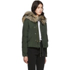 Mr and Mrs Italy Green Down Fur Cropped Jazzy Jacket