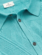 Etro - Virgin Wool-Blend Jacquard Polo Shirt - Blue