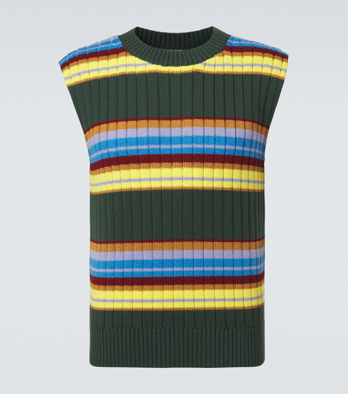 Dries Van Noten Striped cotton and wool sweater vest