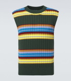 Dries Van Noten Striped cotton and wool sweater vest