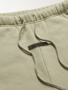 Fear of God Essentials - Wide-Leg Logo-Print Cotton-Blend Jersey Drawstring Shorts - Green