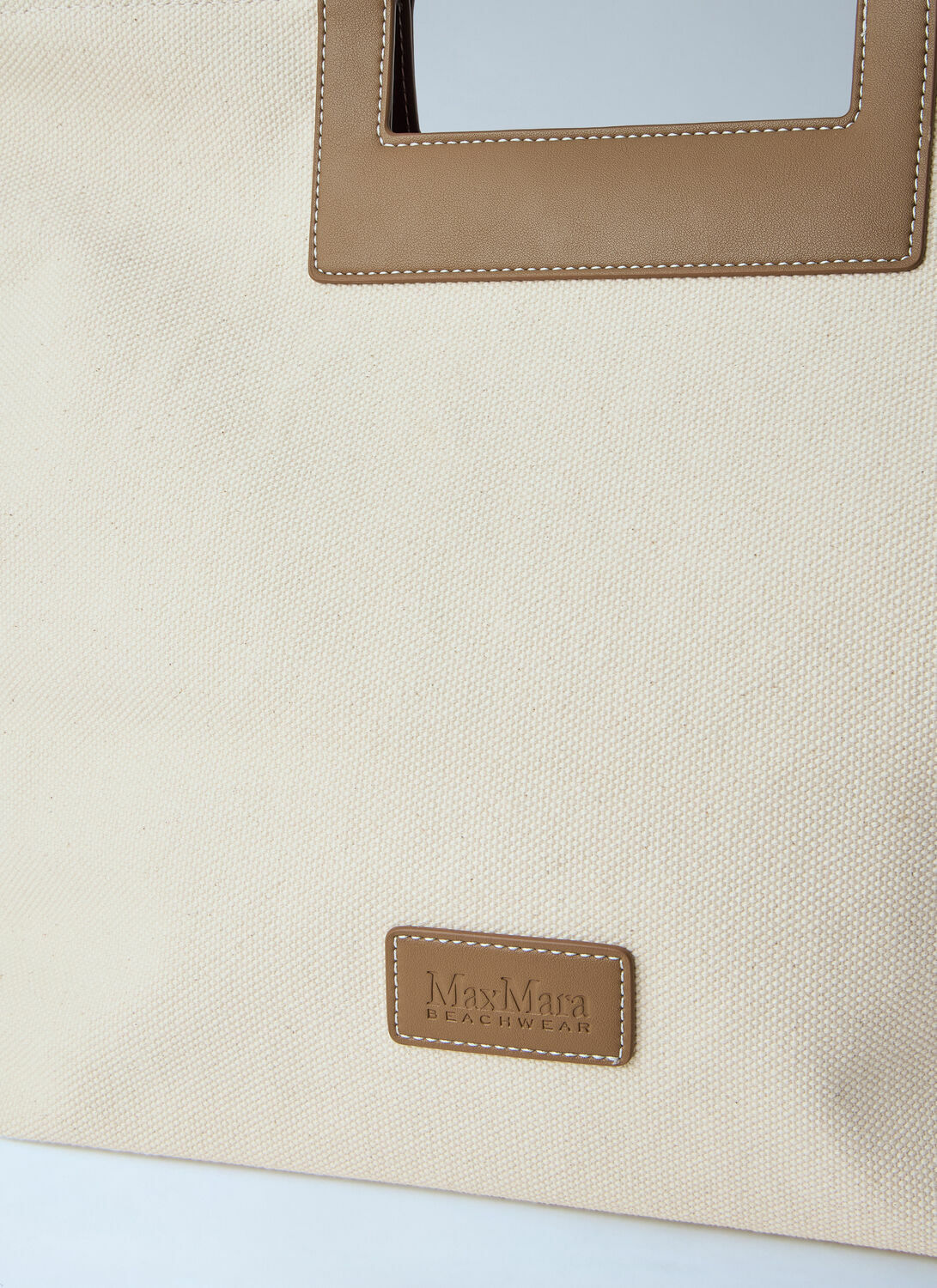 Max Mara Canvas Tote with Leather Accents