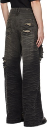 ADER error Black Distressed Jeans