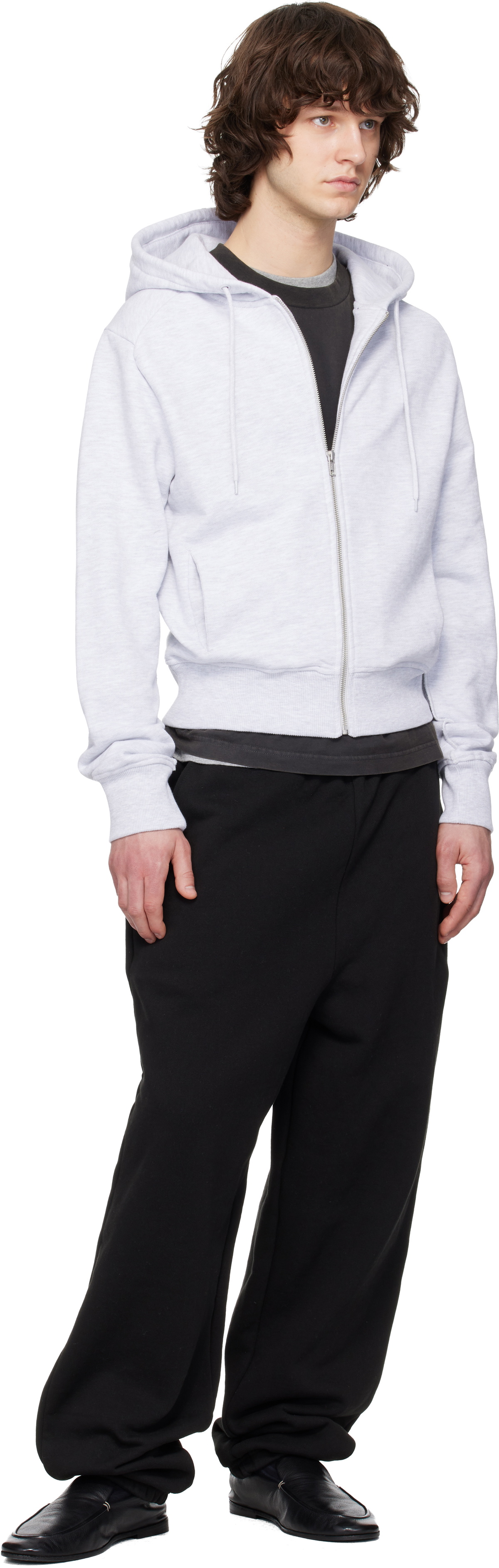 Entire Studios Gray Slim Zip Up Hoodie