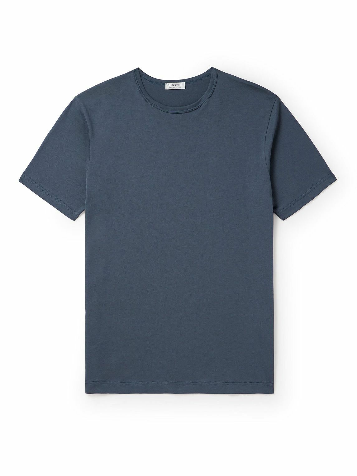 Sunspel SlimFit CottonJersey TShirt Blue Sunspel