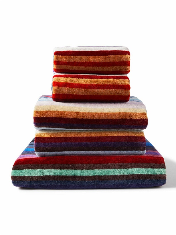 Photo: Missoni Home - Cesar Set of Five Striped Cotton-Terry Jacquard Towels