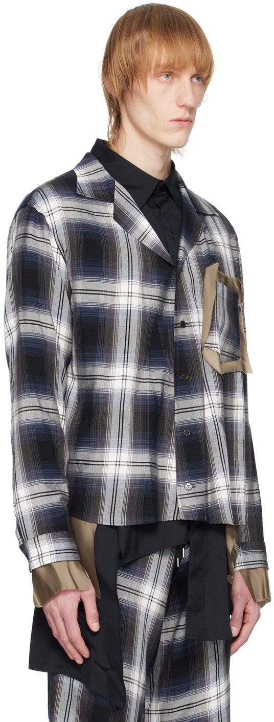 Sulvam Blue Check Shirt