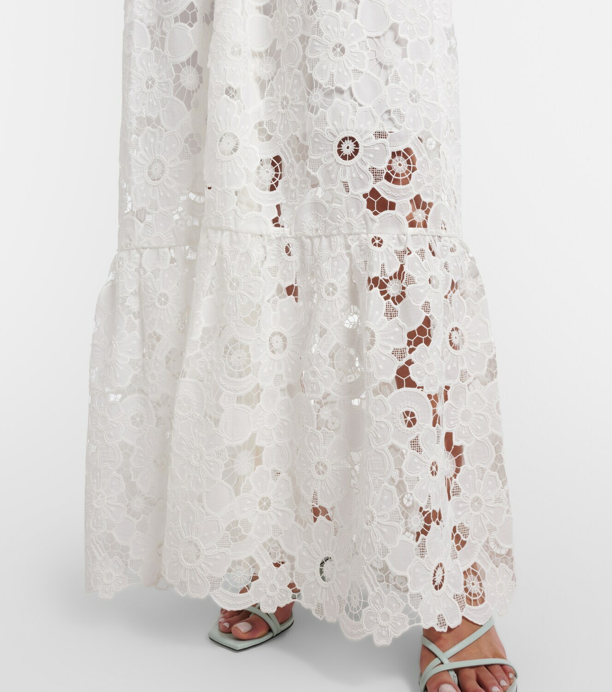 Self-Portrait Belted guipure lace shirt dress