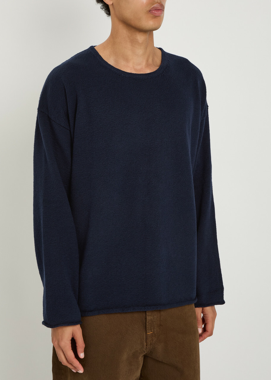 The Elder Statesman Nora Cotton Jumper Navy
