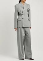 Giuseppe DI Morabito Flower-embellished Double-breasted Jersey Blazer Grey
