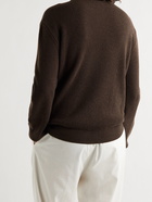 THE ROW - Daniel Ribbed Cashmere Mock-Neck Sweater - Brown