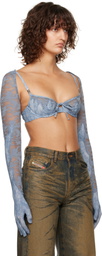 Diesel Blue Savage X Fenty Edition Lace-Bolero Gloves