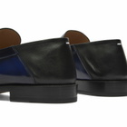 Maison Margiela Men's Collapsable Back Tabi Loafers in Pop Blue/Black