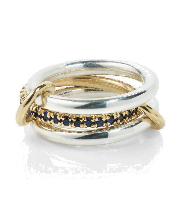 Photo: Spinelli Kilcollin Libra sterling silver and 18kt gold linked rings with sapphires