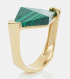 Aliita Deco Rombo 9kt gold ring with malachite