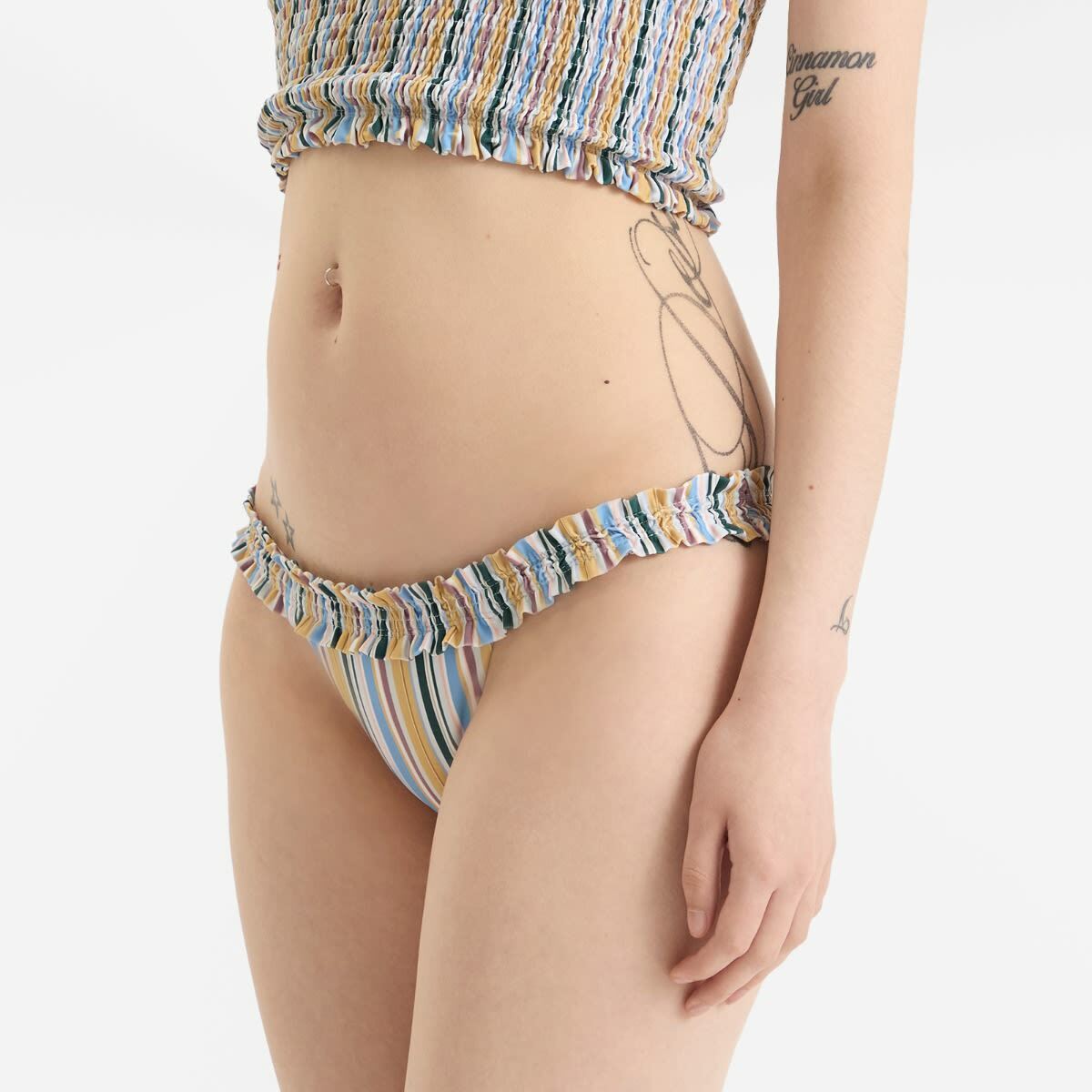 Faithfull The Brand Women's Tavira Bikini Bottom in Sifnos Stripe
