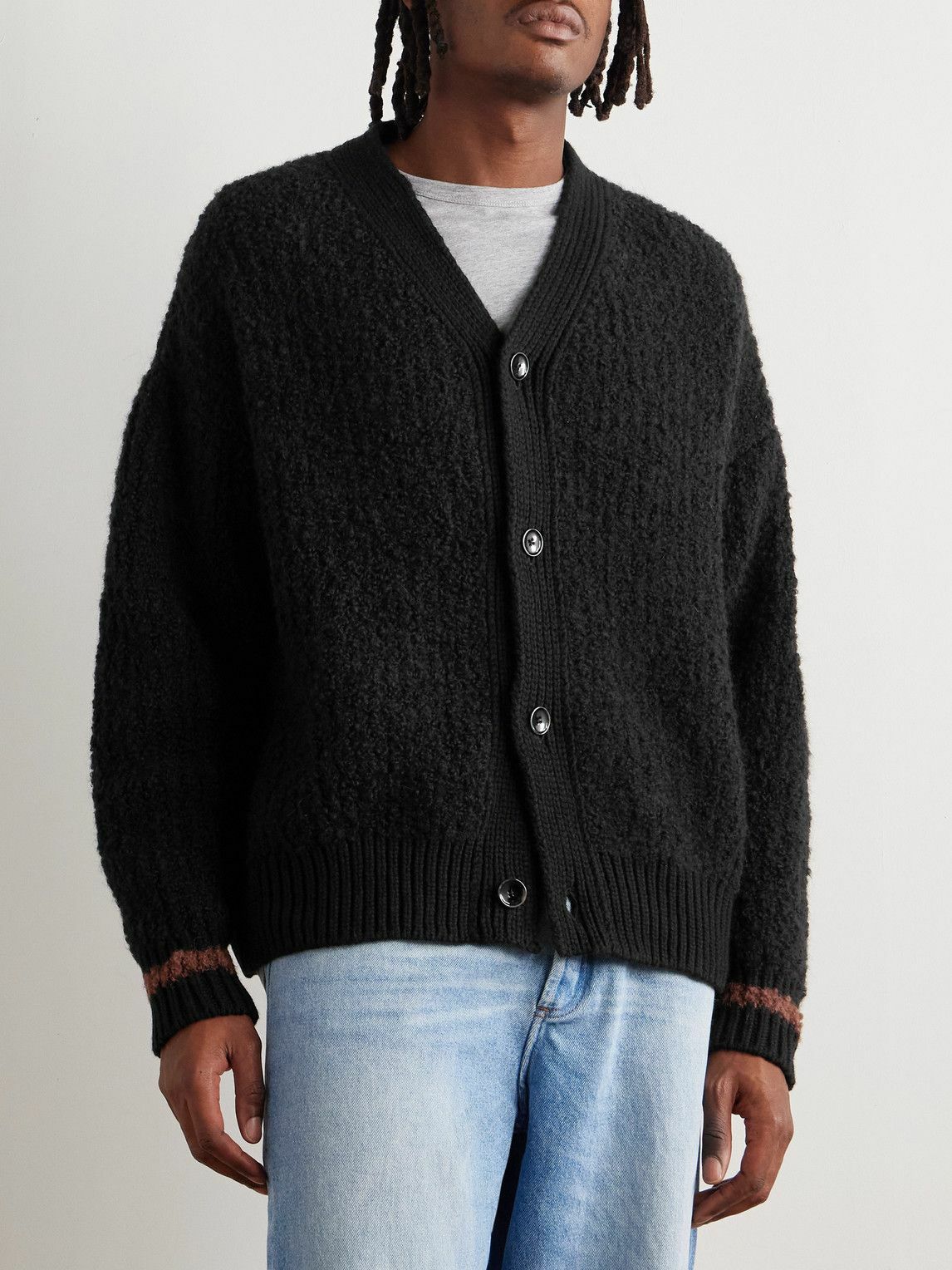 A Kind Of Guise - Ribbed-Knit Virgin Wool-Blend Cardigan - Black