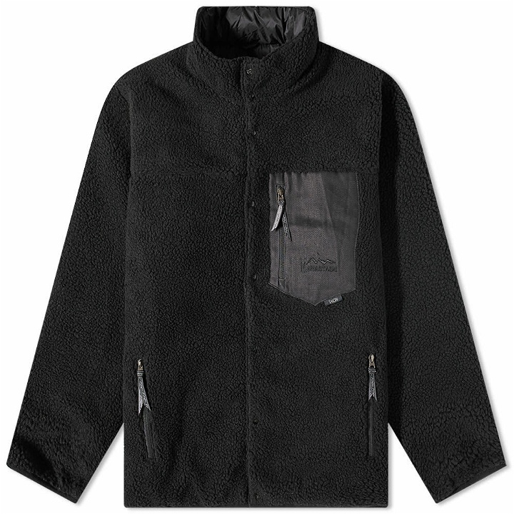 Photo: Manastash x Taion Reversible Fleece Down Jacket in Black