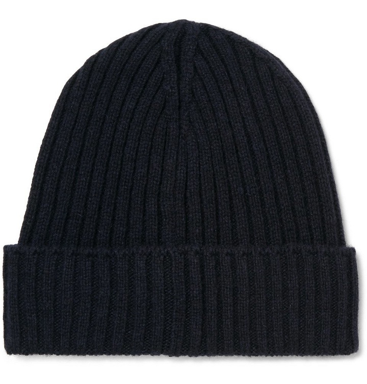 Photo: Officine Generale - Ribbed Cashmere Beanie - Men - Navy