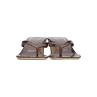 Staud Brown Croc Audrey Sandals