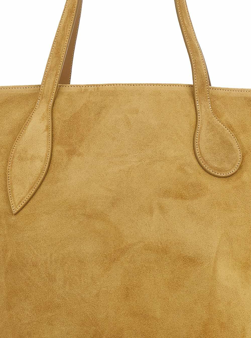 Little Liffner sprout Beige Tote Bag With Open Top In Suede Woman