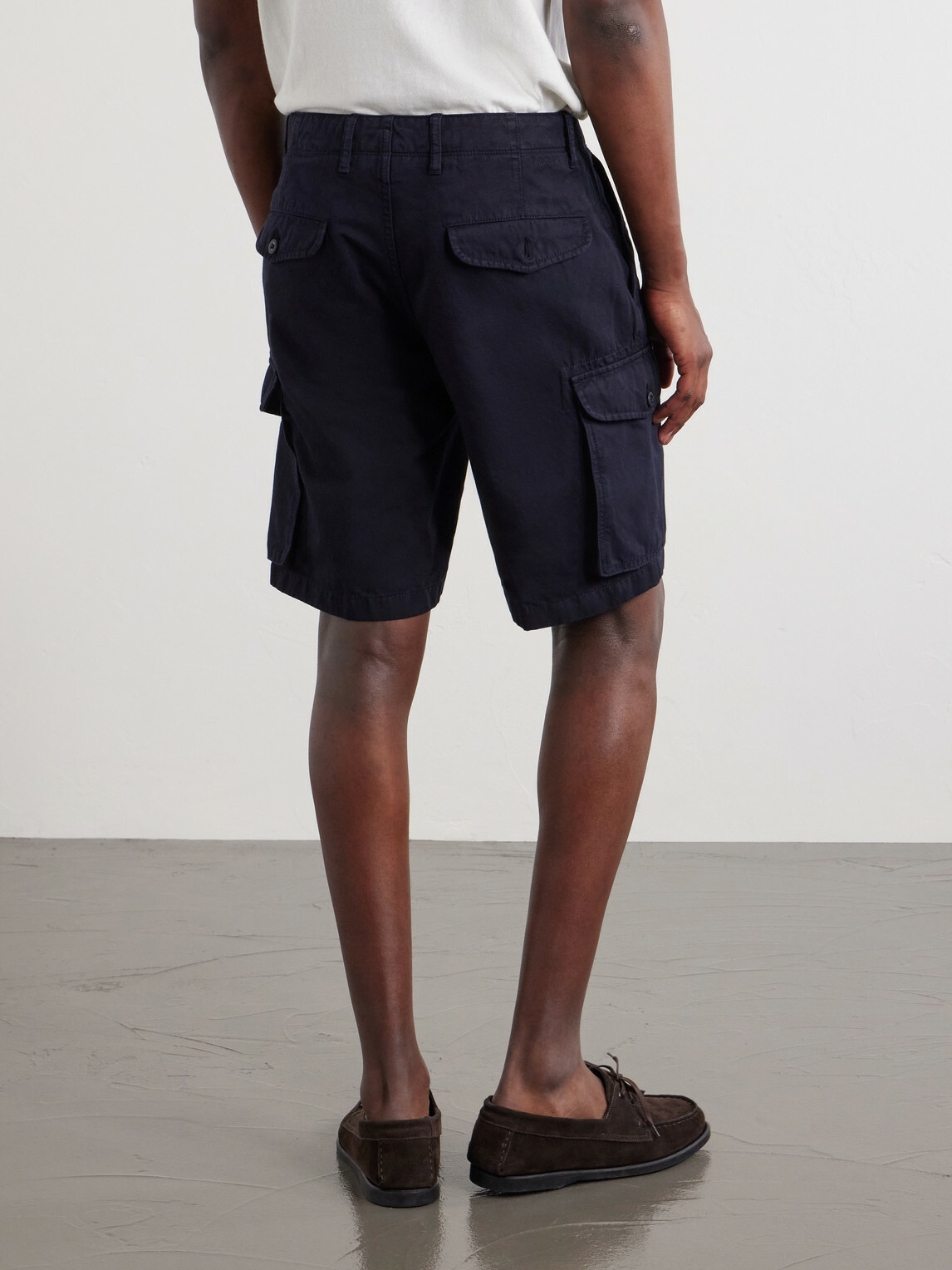 Slowear - Straight-Leg Cotton and Linen-Blend Shorts - Blue