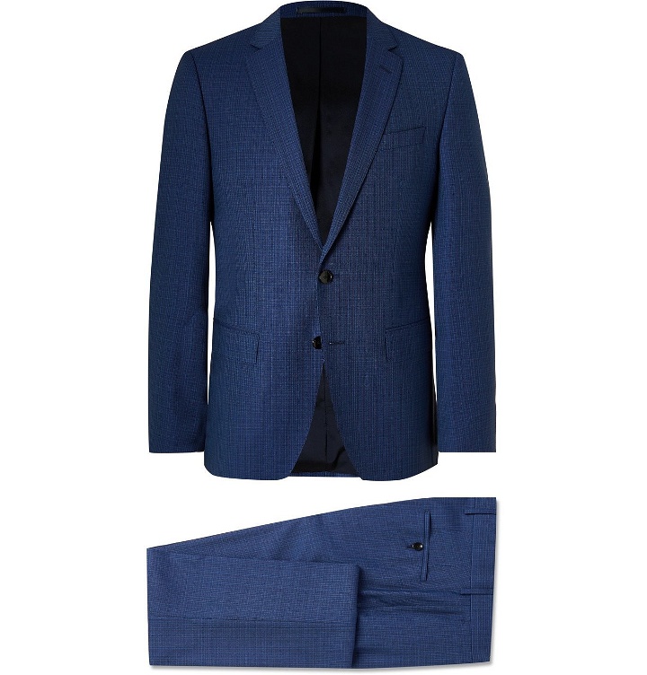 Photo: Hugo Boss - Huge/Genius Checked Wool Suit - Blue