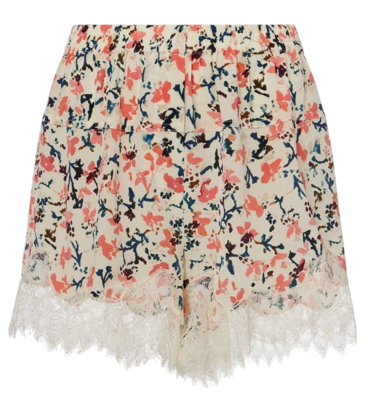 Photo: Ulla Johnson Noella floral lace-trimmed silk shorts