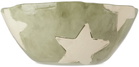 Harlie Brown Studio SSENSE Exclusive Green & White Marbled Stars Delight Cereal Bowl