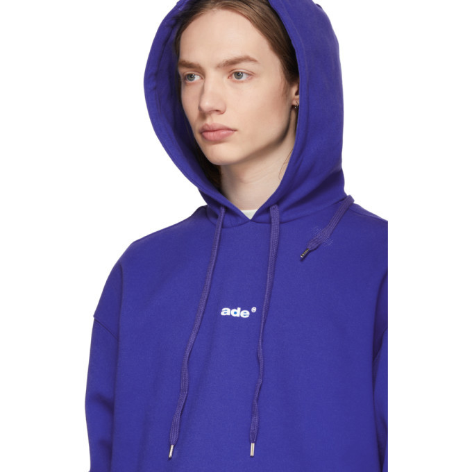 パーカー・フーディ Ader Error Sweatshirt With Logo - Cotton - Blue ADER error SSENSE Exclusive Blue Tape Logo Hoodie size