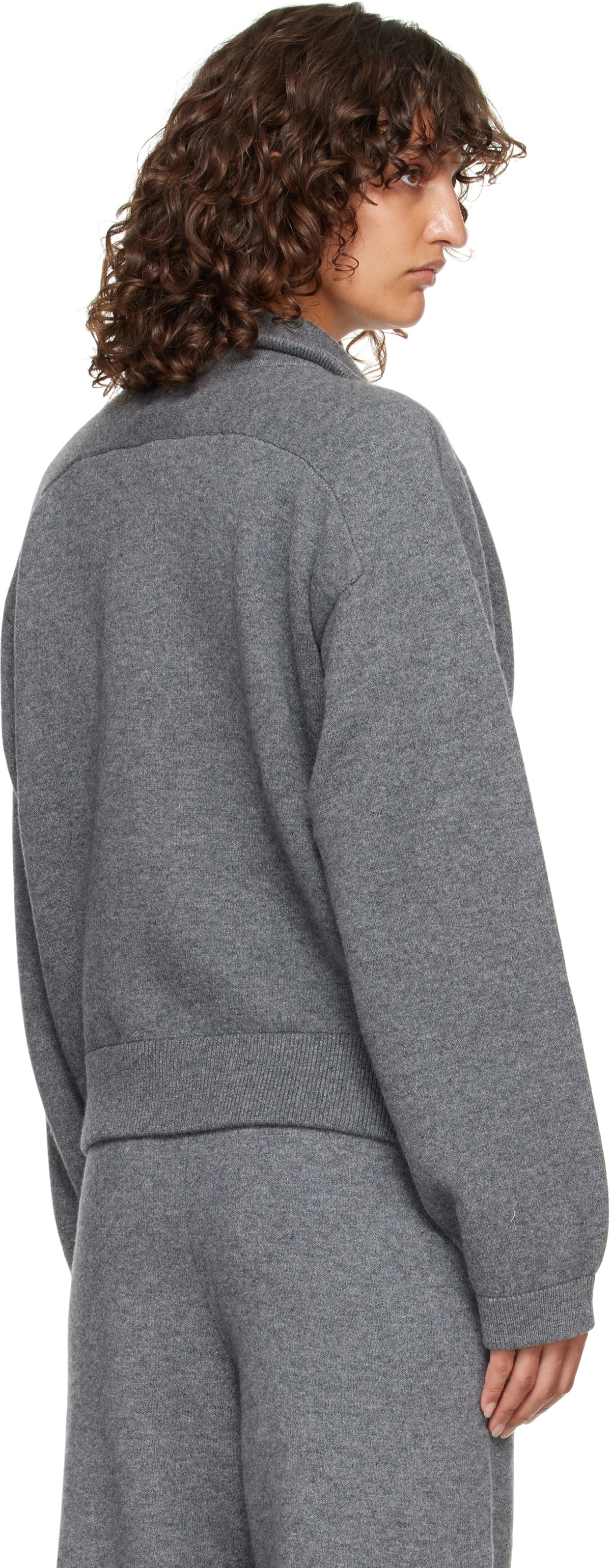 Loulou de Saison Gray Dries Cashmere Zipped Sweater