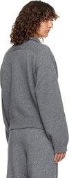 Loulou de Saison Gray Dries Cashmere Zipped Sweater