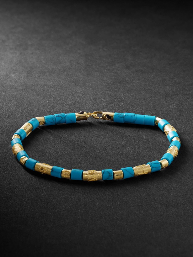 Photo: Luis Morais - Gold Turquoise Beaded Bracelet