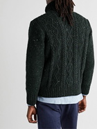 Inis Meáin - Cable-Knit Donegal Merino Wool and Cashmere-Blend Rollneck Sweater - Black