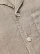 Aspesi - Camp-Collar Linen Shirt - Neutrals