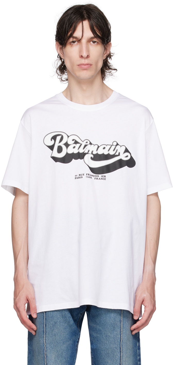 Balmain White '70s T-Shirt Balmain