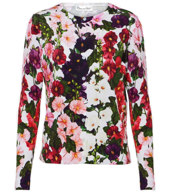 Photo: Oscar de la Renta Floral cotton-blend cardigan