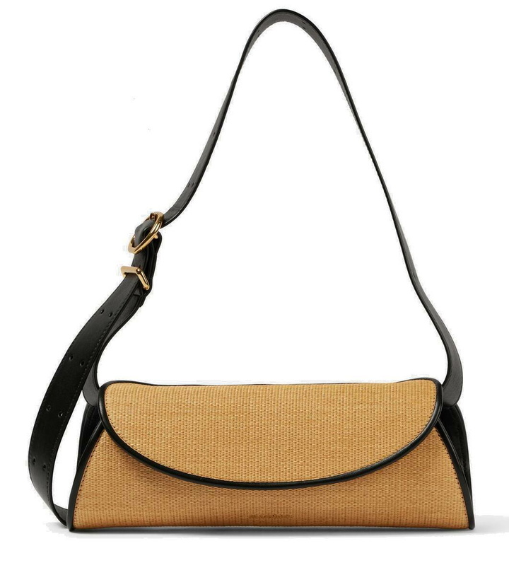 Photo: Jil Sander Cannolo Small leather-trimmed shoulder bag