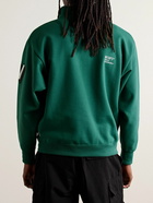 WTAPS - Logo-Embroidered Appliquéd Cotton-Jersey Half-Zip Sweatshirt - Green