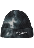 Picante Logo Tie-dye Ribbed Cotton Beanie - Black - One Size