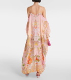 Camilla Printed embellished silk kaftan