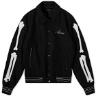 AMIRI Men's Bones Varsity Jacket in Black